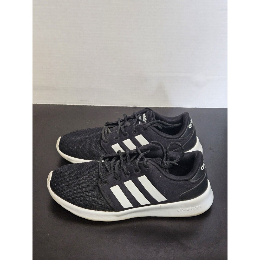 Size 6.5 - Adidas Cloudfoam QT Racer Core Black White Womens